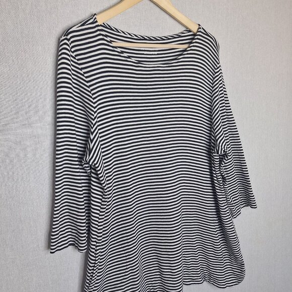 💙 Chicos Striped Ultimate Tee with Pockets Cotton Size XL/2X Comfy Relaxed Fit - Picture 6 of 8